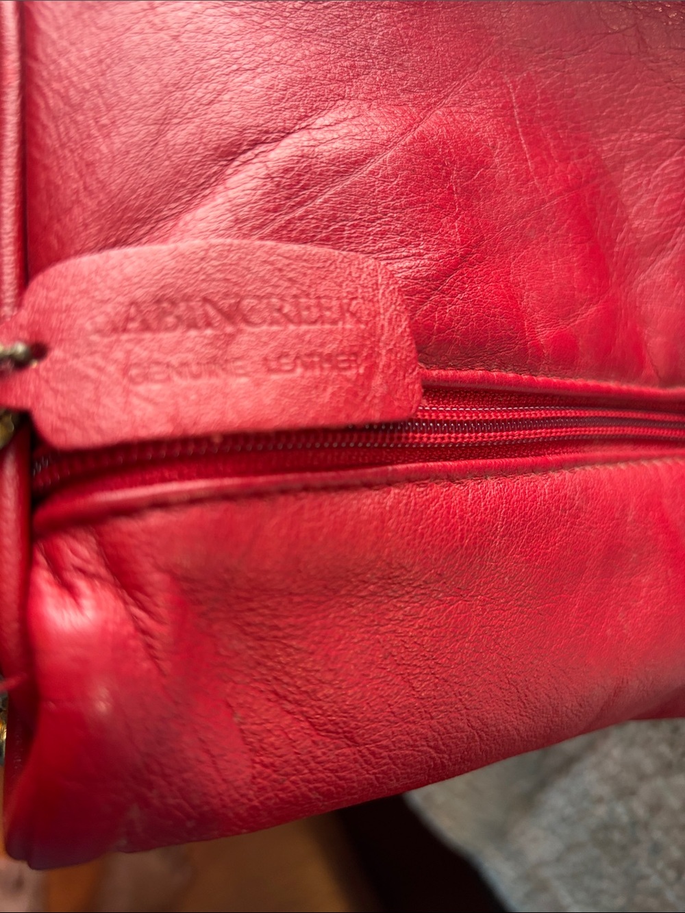 Cabincreek Red Leather Crossbody Bag